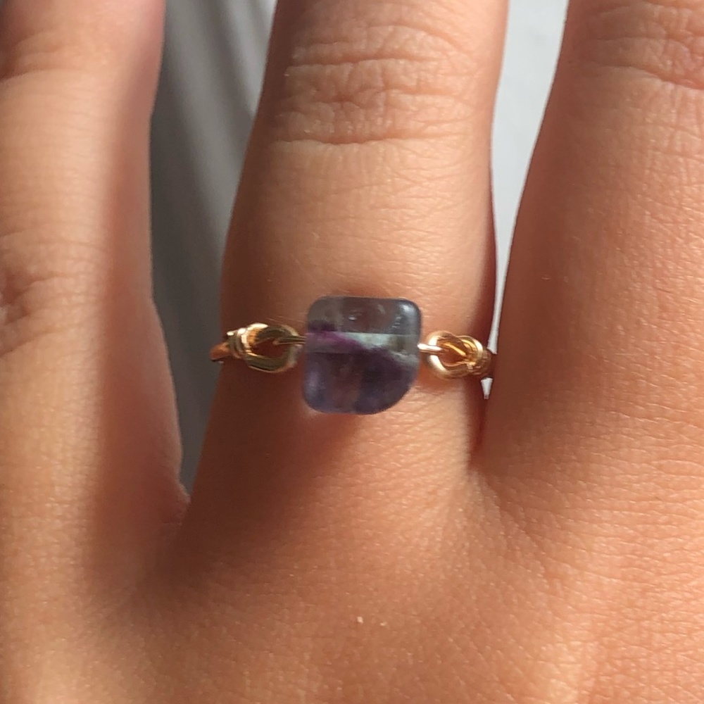 Flourite Simple Gold Ring - Picture 5 of 6